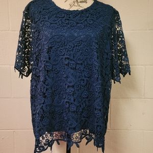 Lace short sleeve blouse